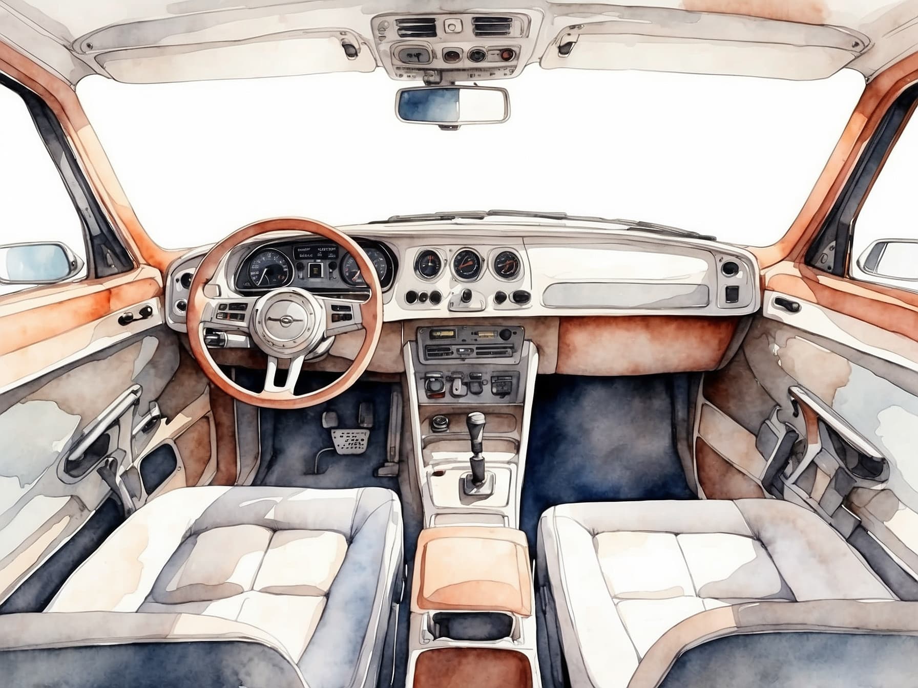 Einsicht in ein Auto Cockpit