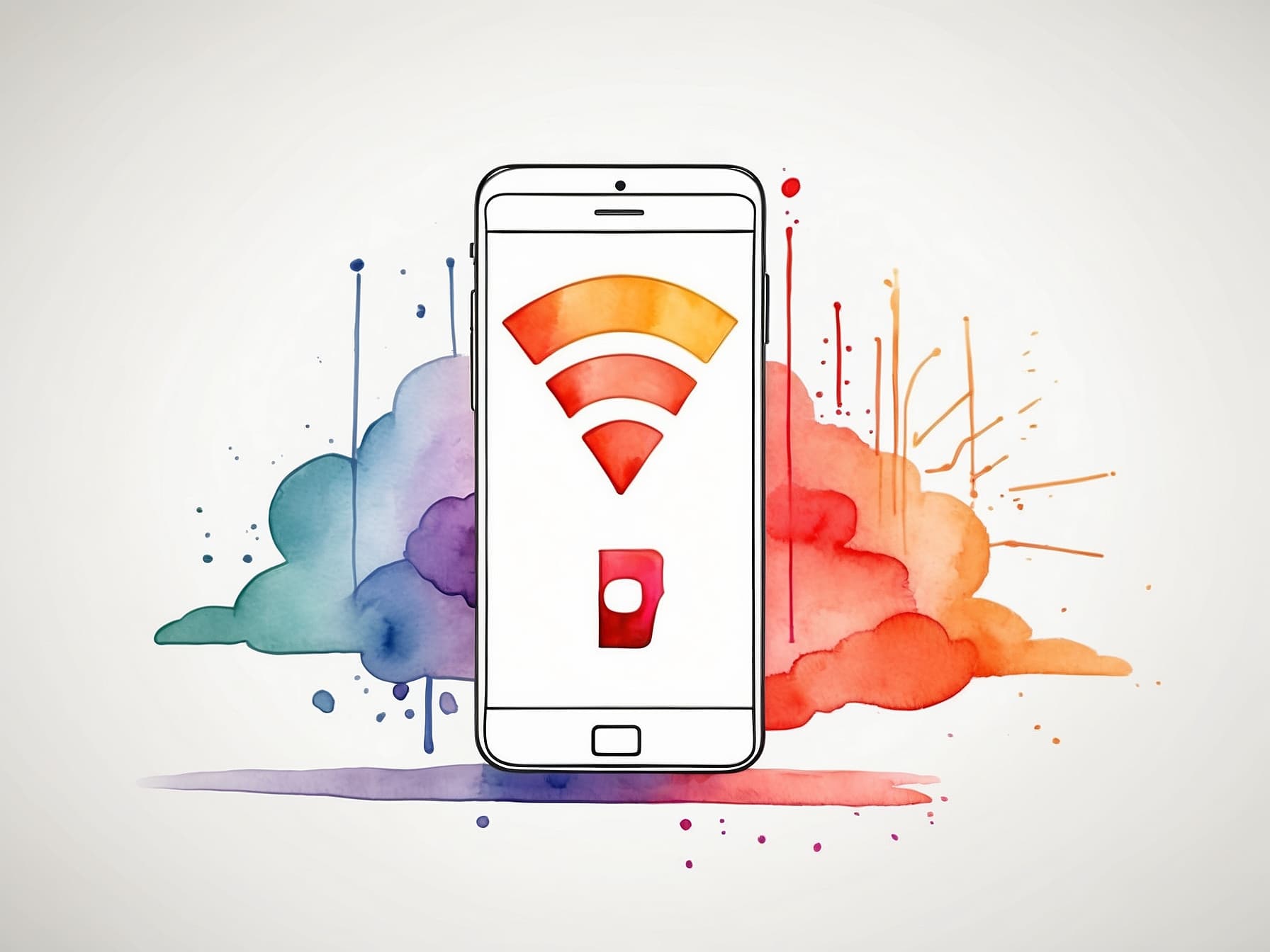 Ein Smartphone mit aktivem WLAN