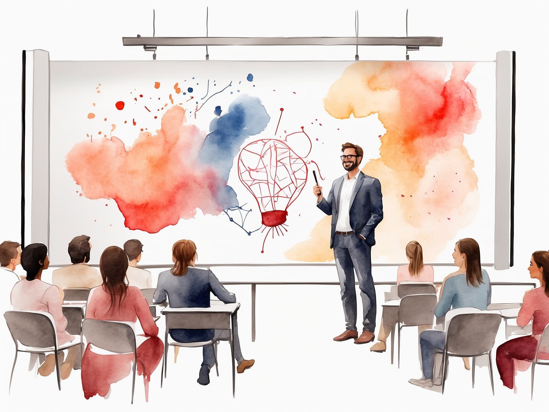 Die Klasse hört dem Lehrer aufmerksam zu