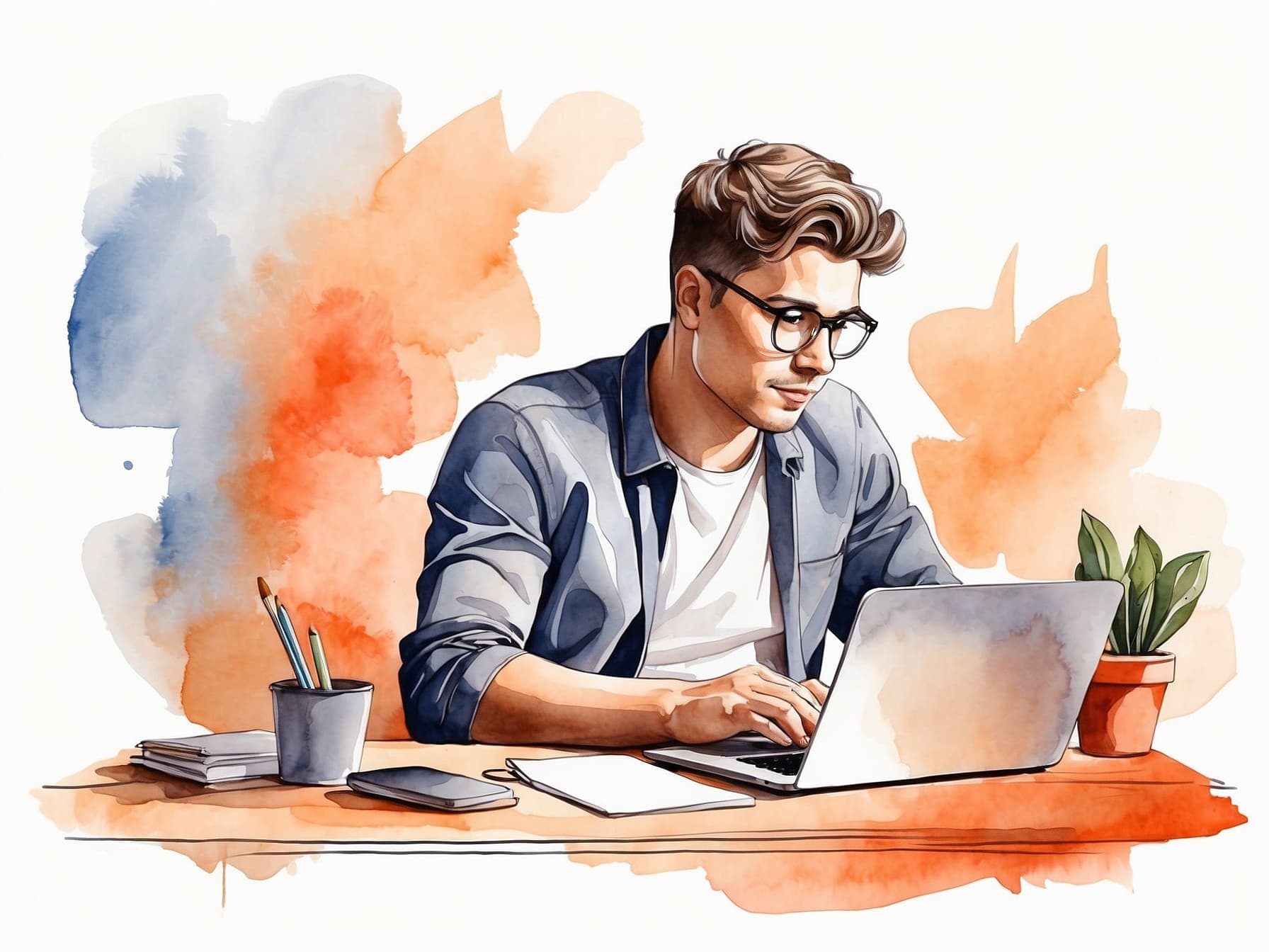 Arbeiten mit KI am Laptop