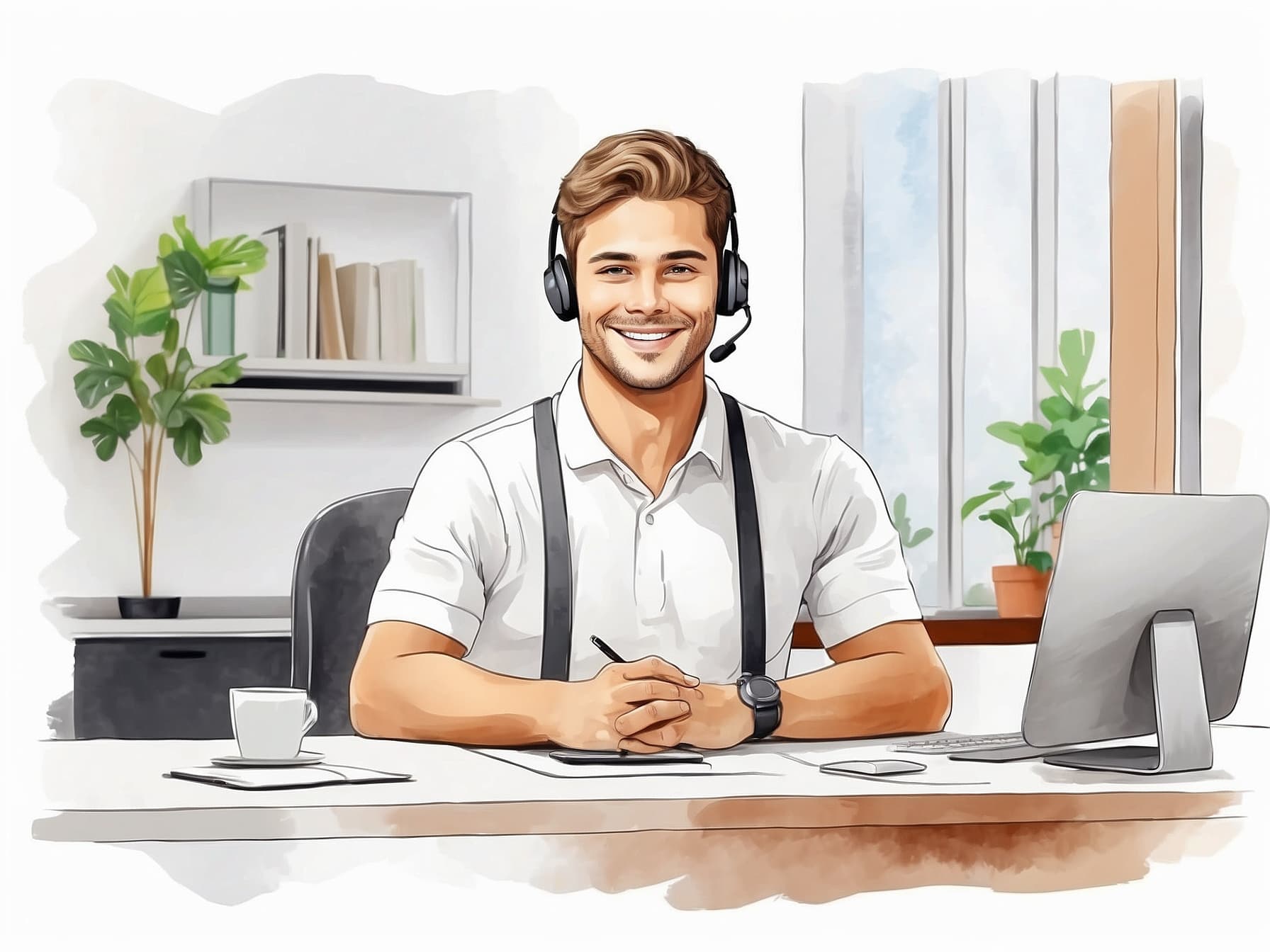 Ein Mitarbeiter im Homeoffice überwacht Automatisierungen