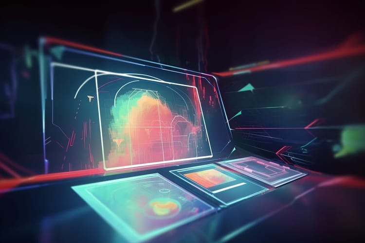 Futuristischer Display mit zukünftigen Systemen