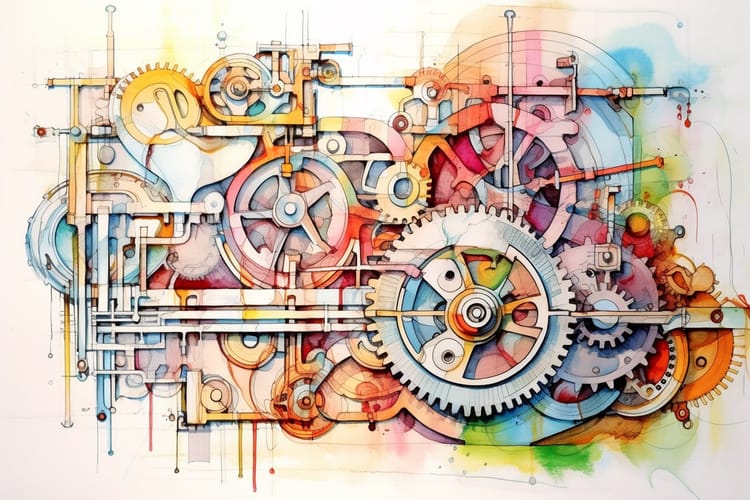Komplexes System bestehend aus vielen Teilen