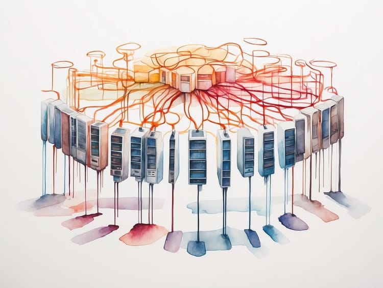 Viele Systeme, die zentral in einer Cloud zusammenlaufen