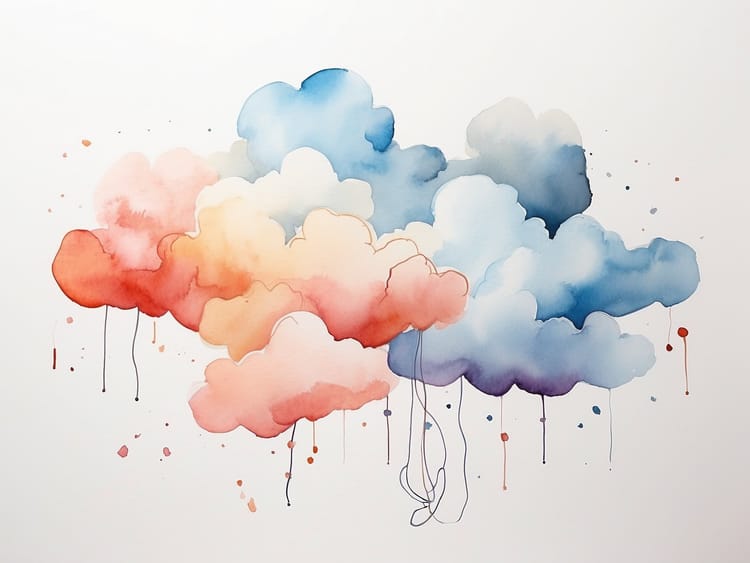 Viele Wolken ineinander dargestellt