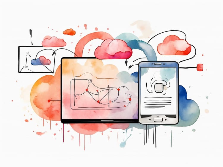 Datenübertragung zwischen, Tablet, Laptop etc. aus der Cloud