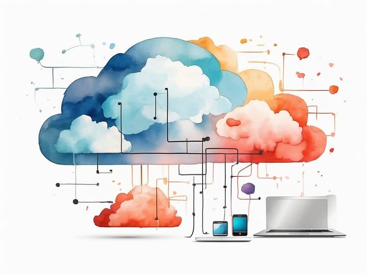 Eine Cloud, die mit allen Geräten verbunden ist 