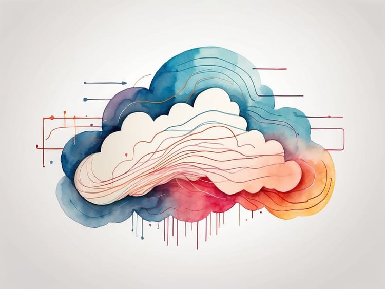 Eine Cloud mit Datenübertragungslinien für IT-Konzeptvisualisierung