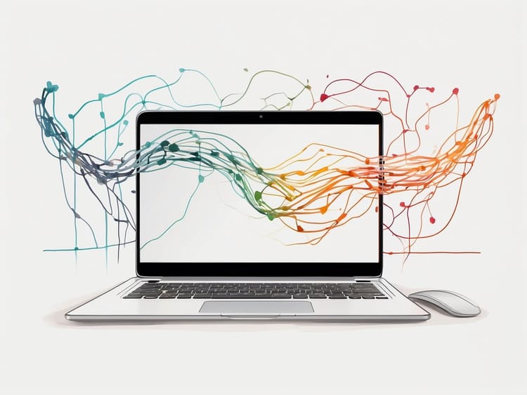 Datenströme am Laptop