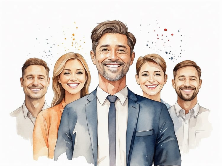 Glückliche Mitarbeiter im Portrait
